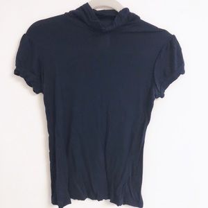 Blue short sleeve turtle neck